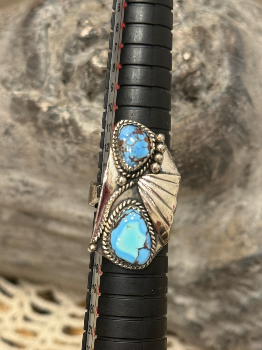 GOLDEN HILLS TURQUOISE 925 STERLING SILVER ADJUSTABLE RING - Picture 7 of 17